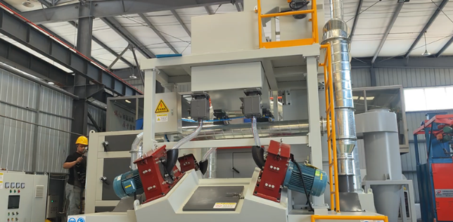 朝阳板材除锈强化,通过式抛丸机应用案例